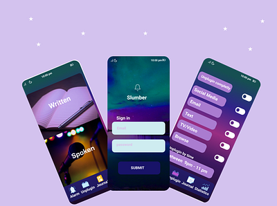 Slumber app app desi design ui ux vector