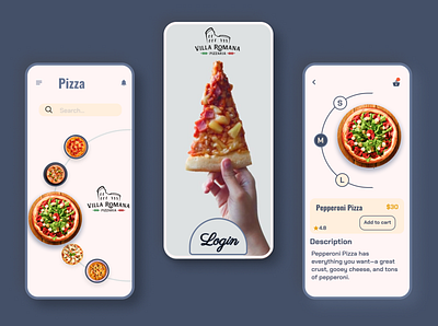 VILLA ROMANA PIZZA app delivery desi design illustration pizza ui ux