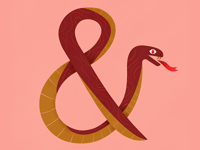 Snake Ampersand ampersand animal fire font pink red snake