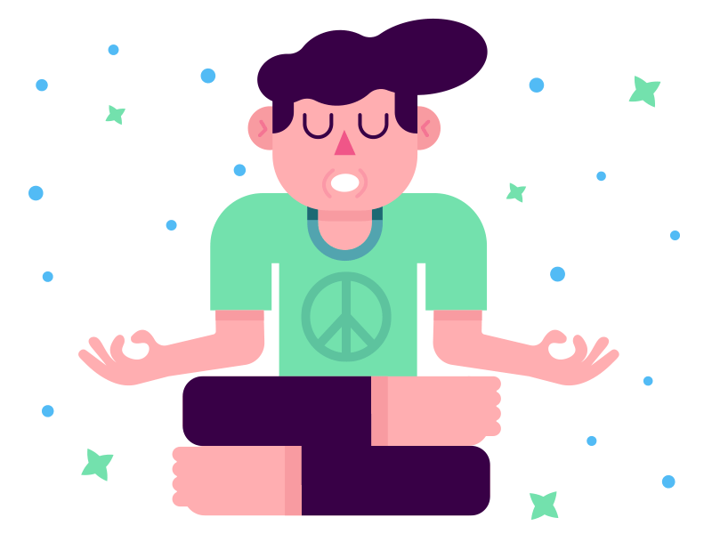 Rad Meditation Dude calm funky gif guy male meditate peace sign tranquility yoga