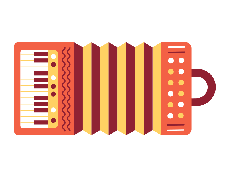 French Accordion accordion french piano sticker mule