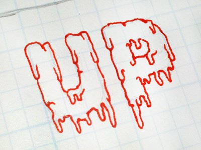 Up… bleeding handdrawn sketch ssw typography up