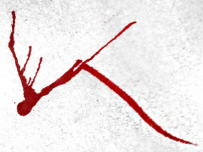 K - Brush Battle (Halloween Theme) brush battle dripping handdrawn india ink k lettering red