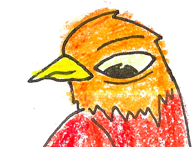 Crayon Birdy - Stick Em Up II preview bird crayon eye illustration stick em up 2