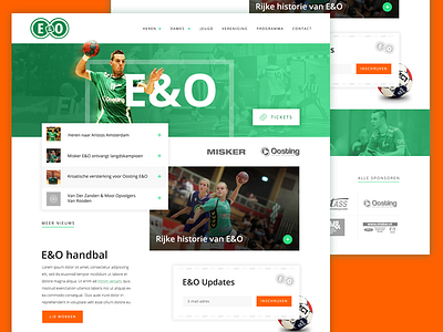 Website concept clean handball material design news sport sports team website