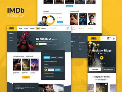 IMDb Redesign  Web design studio, Web design examples, Web