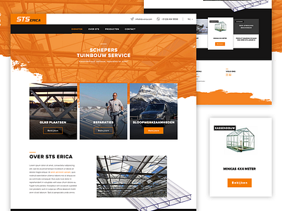 Website Concept clean concept design glass house greenhouse landscape orange webdesign website