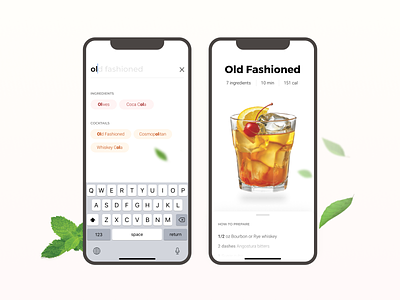 Cocktail shaker – mobile app cocktail design mobileapp recipes shaker ui
