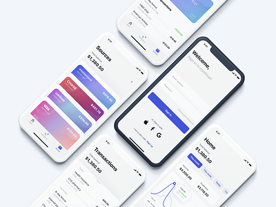 Wallet – mobile app app cards graph login minimalistic mobile transaction wallet