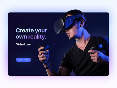 VR promo – landing page design first screen landing neon promo ui virtual virtualreality vr