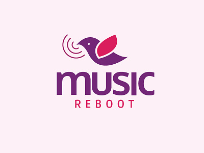 Music Reboot audio clean logo design flat identity modern music simple sound