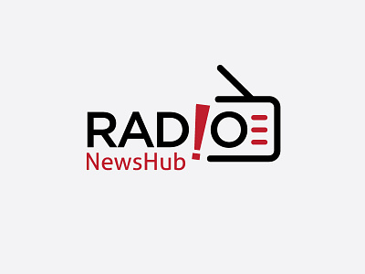 Radio clean flat iconic logo minimal modern news radio simple trend