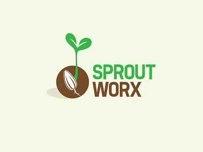 Sprout Works brand clean leaf leaves logo organic sprout