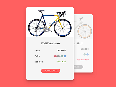 Cycle store product card cycle dailyui product card ui user interface