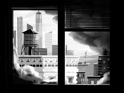 Hard week during a tough year. buildings city illustration new york new york city nyc skyline skylines statue of liberty textures water tower window
