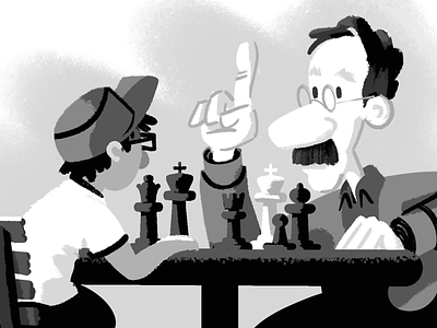 A man in the park is losing at chess. bishop blackandwhite boardgame chairs character design characters chess game grayscale greyscale moustache pawn procreate rook sketch table