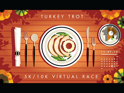 Turkey Trot cutlery pie place thanksgiving turkey