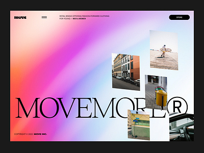 //MOVE•MORE® brand clothing color ecommerce experience exploring fashion interface store visual