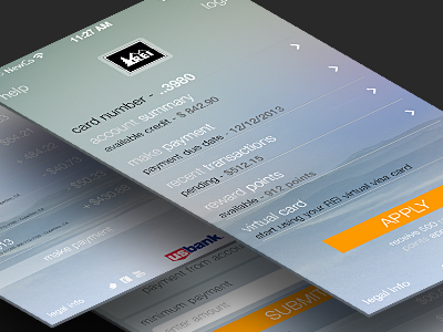 iPhone6 Banking Interface