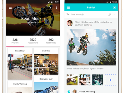 Material Design, Video and Photo Sharing