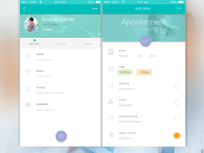 Material Design Appt. Scheduler animation appointment calendar concept material design schedule