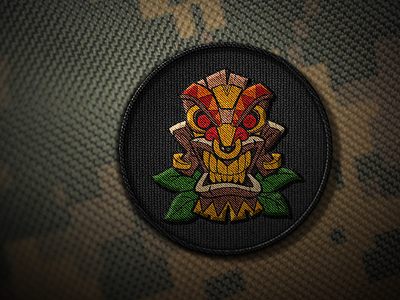 TIKI ON A CAMO BADGE