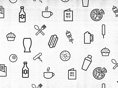 Happy Hour Icons beverage food happy hour icons illustration pattern photocopy pizza texture
