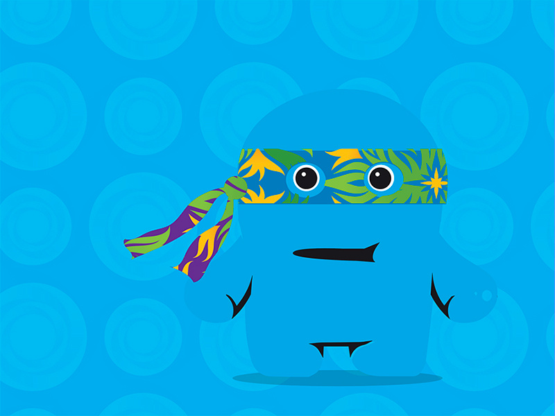 This Guy pattern blue came face mask animation cartoon flat creature character vector