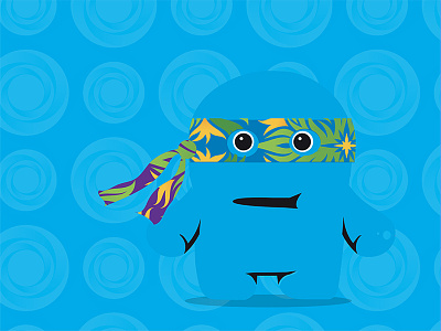 This Guy animation blue came cartoon character creature face flat mask pattern vector