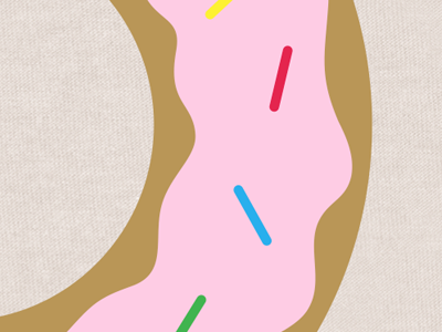 I made a donut. It got killed. dessert donut doughnut food frosting illustration pastry snack sprinkles texture