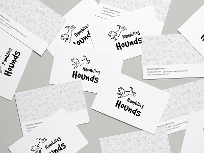rambling hounds branding business card illustration logo