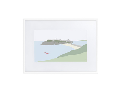 minimann: peel beach graphic illustration isle of man landscape landscape illustration minimal peel