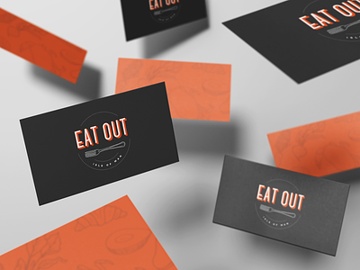eatout.im business cards branding business card delivery eat out food illustration logo logo design take out takeaway