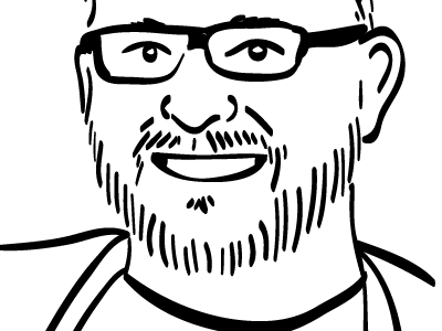 i liked how this guy turned out today. chef drawing glasses illustration illustrator line portrait sketch