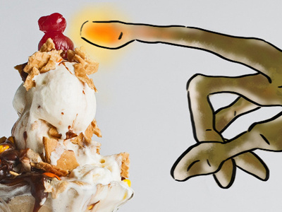 E.T Cone Home comic drawing e.t. et food ice cream illustration pun tasting table