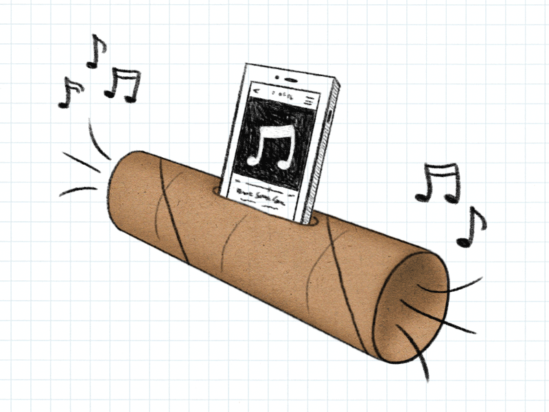 who needs a jambox? comic drawing gif hack illustration iphone music sketch speaker tasting table