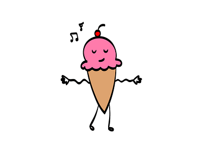 actually me. dancing doodle drawing ice cream illustration illustrator strawberry