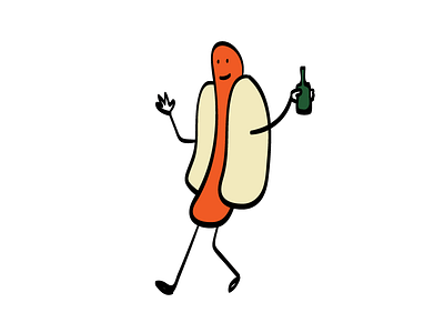 miss you, summer. beer doodle drawing hot dog illustration illustrator