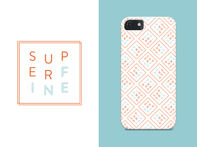 Superfine secondary logo + pattern branding design for hire graphic design isle of man logo minimal orange pattern phone case stacked typography