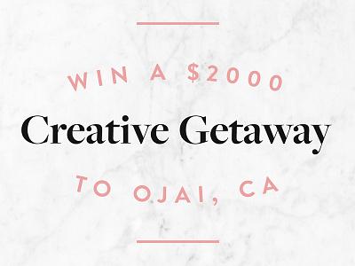 ooh, ojai. contest giveaway graphic design illustration layout marble ojai sweeps typography win