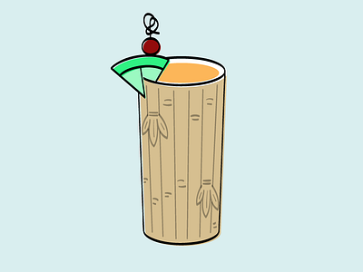 hurricane alcohol bamboo cocktail drink food garnish illustration illustrator menu tiki