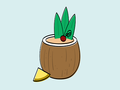 if you like piña coladas... alcohol cocktail drink food garnish illustration illustrator menu pina colada pineapple tiki