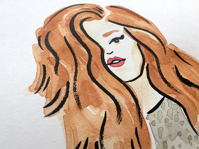 somebody just launched her online shop! commission face girls illustration illustrator ink painting portrait shop style watercolor women