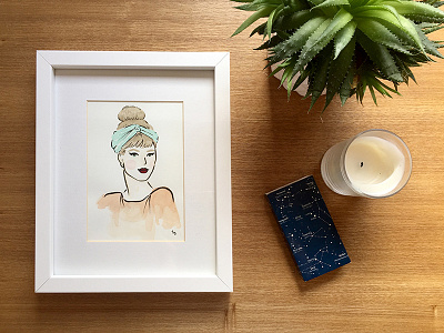 somebody just launched her online shop! commission face girls illustration illustrator ink painting portrait shop style watercolor women