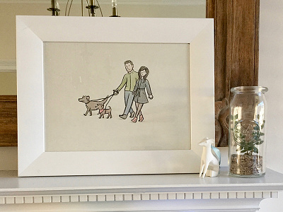 reason #792 why art school was worth it: art colored pencil comics couple dogs drawing family frame illustration illustrator portrait relationship