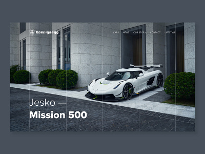 Koenigsegg Jesko - in progress automotive cars design desktop grid in process in progress landing landing page minimalistic product page splitdevelopment typography ui web design