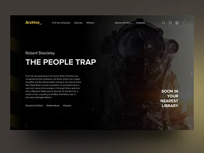 If books were treated like movies -01 book drama landing library movie sci fi ui web design