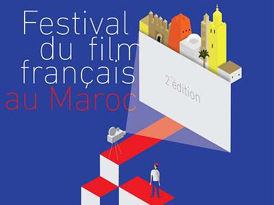 Film festival -Poster art design illustration isometric minimalistic poster