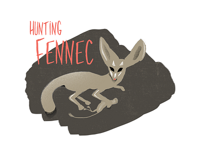 Hunting fennec animals color combinations cute digitalart drawing fox fresh graphic tablet illustration living coral nature stylized texture