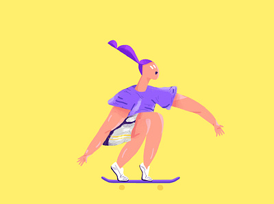 Skater girl art character design characters color combination details digital art fresh girl graphic tablet illustration movement pattern stylized texture vibrant colors